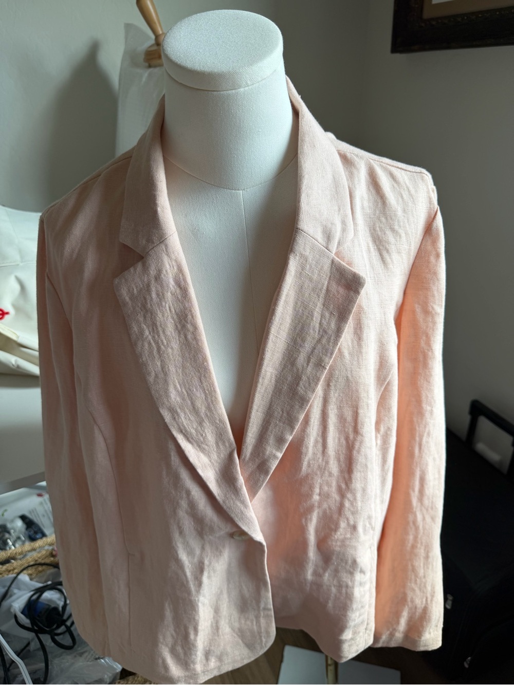 J. Jill Light Blush Linen-Blend Blazer